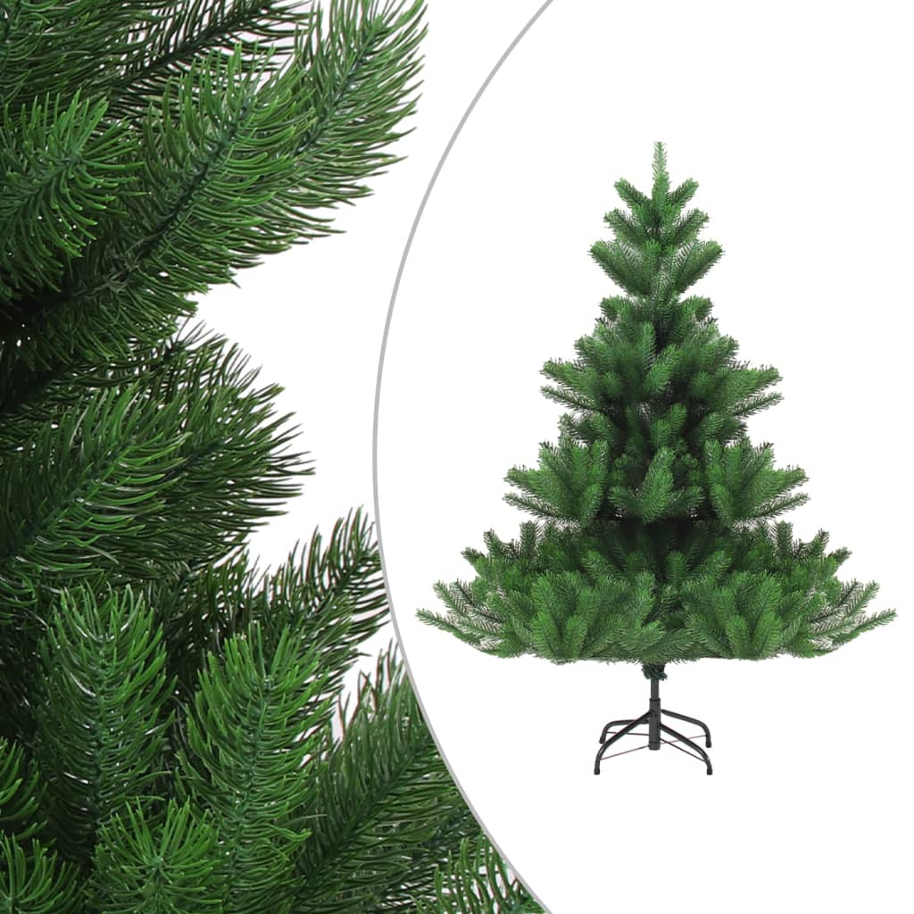 Kunstkerstboom Nordmann met LED's en kerstballen 120 cm groen