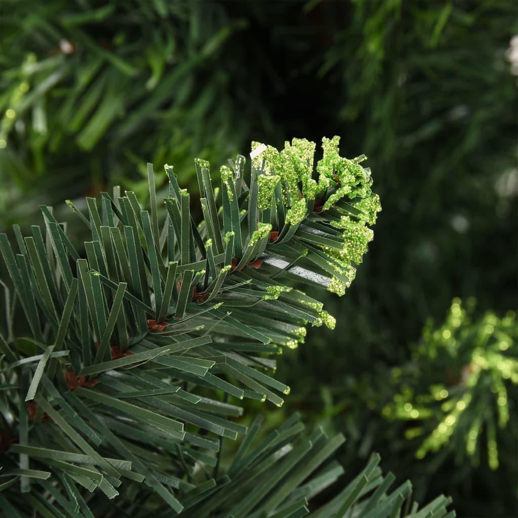 Kunstkerstboom met LED's en dennenappels 210 cm groen