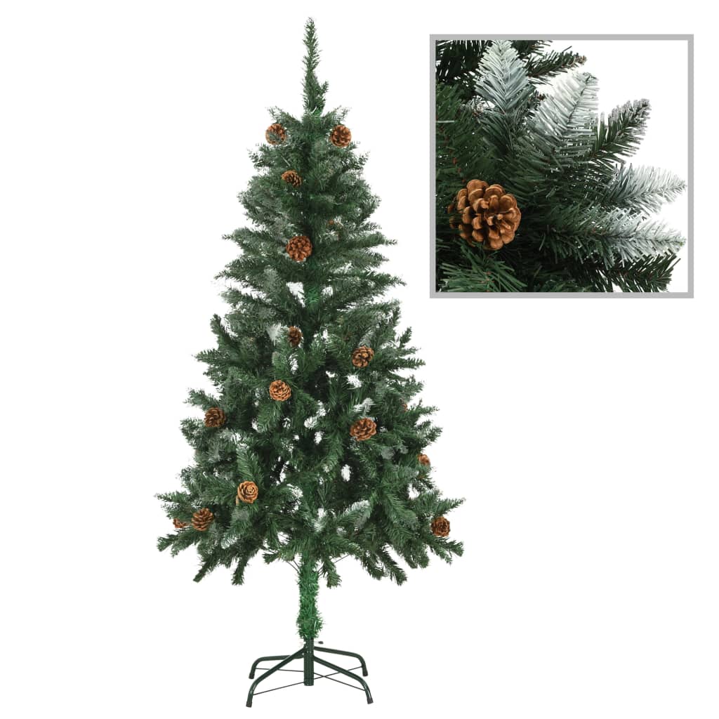 Kunstkerstboom met LED's en kerstballen 150 cm