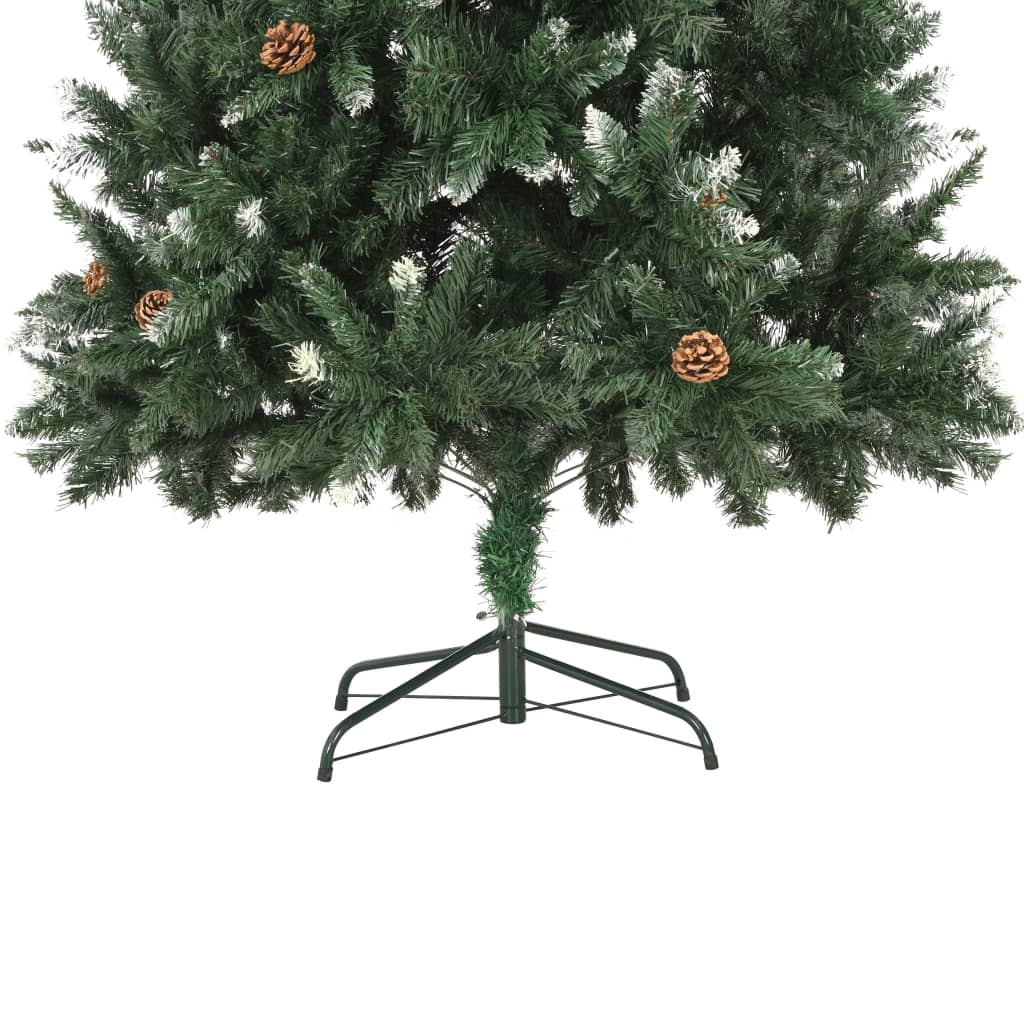 Kunstkerstboom met LED's en kerstballen 210 cm