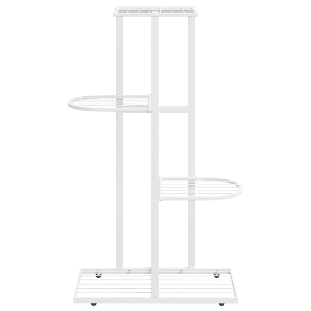 Bloemenstandaard met 4 lagen 43x22x76 cm metaal wit