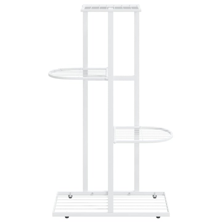 Bloemenstandaard met 4 lagen 43x22x76 cm metaal wit