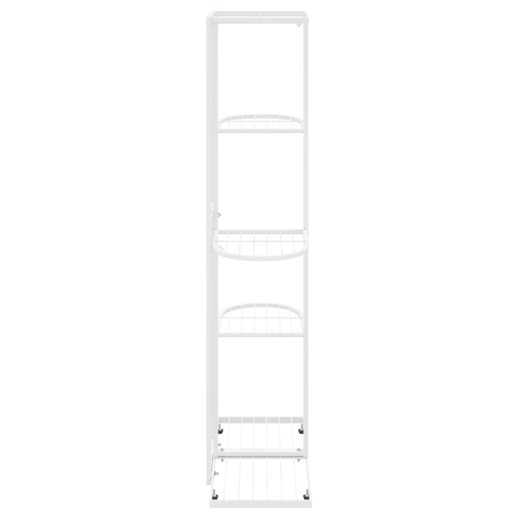 Bloemenstandaard met 5 lagen 43x22x98 cm metaal wit