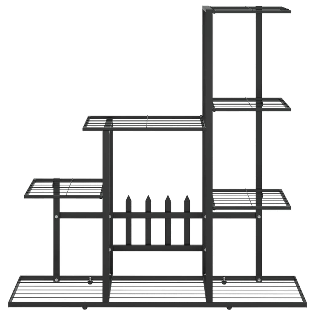 Bloemenstandaard 94,5x25x88 cm metaal zwart