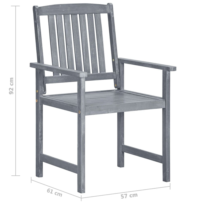 Tuinstoelen 8 st met kussens massief acaciahout grijs