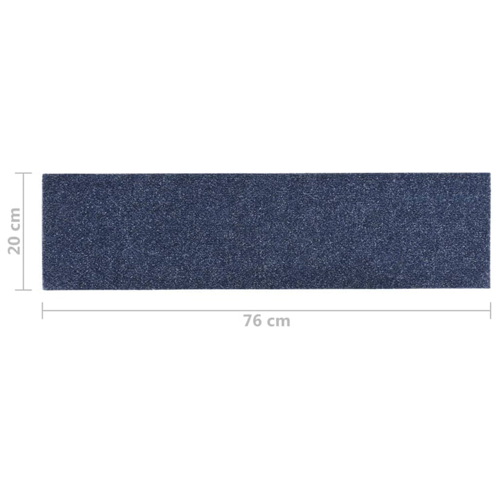 15 st Trapmatten zelfklevend rechthoekig 76x20 cm grijsblauw