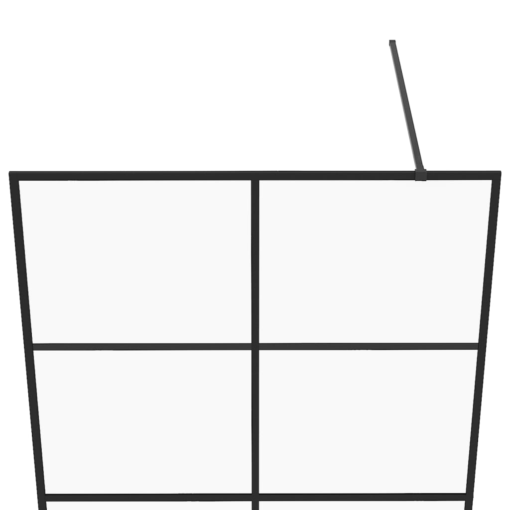 Inloopdouchewand 90x195 cm ESG-glas transparant en zwart