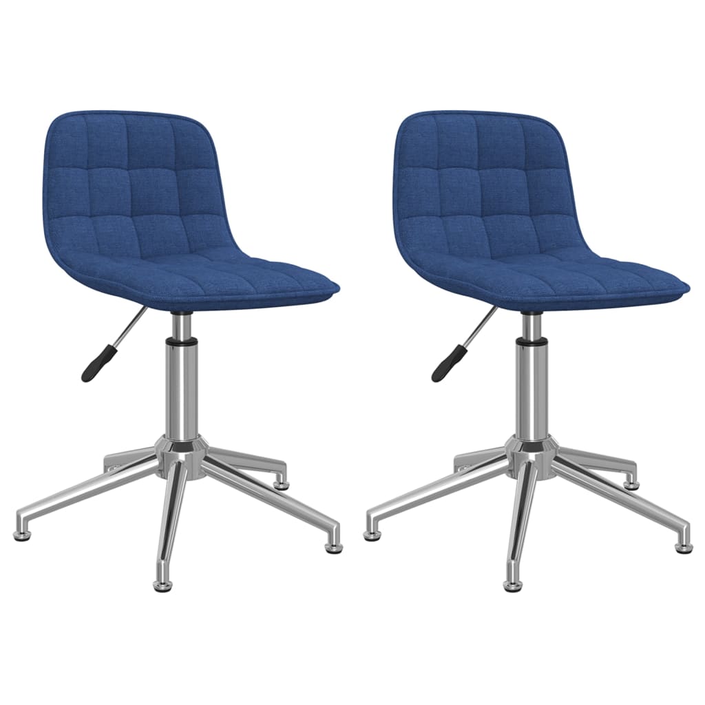 Eetkamerstoelen draaibaar 2 st stof blauw