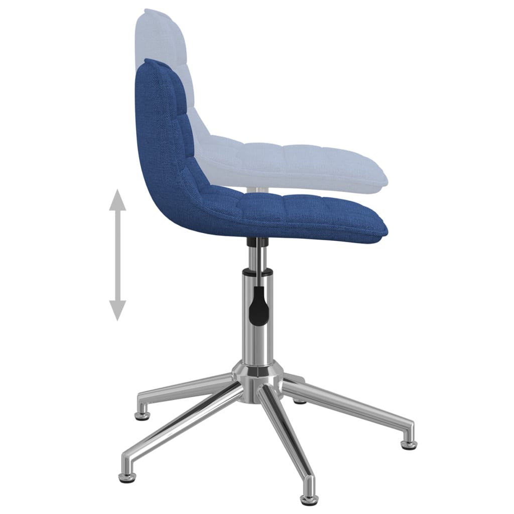 Eetkamerstoelen draaibaar 2 st stof blauw