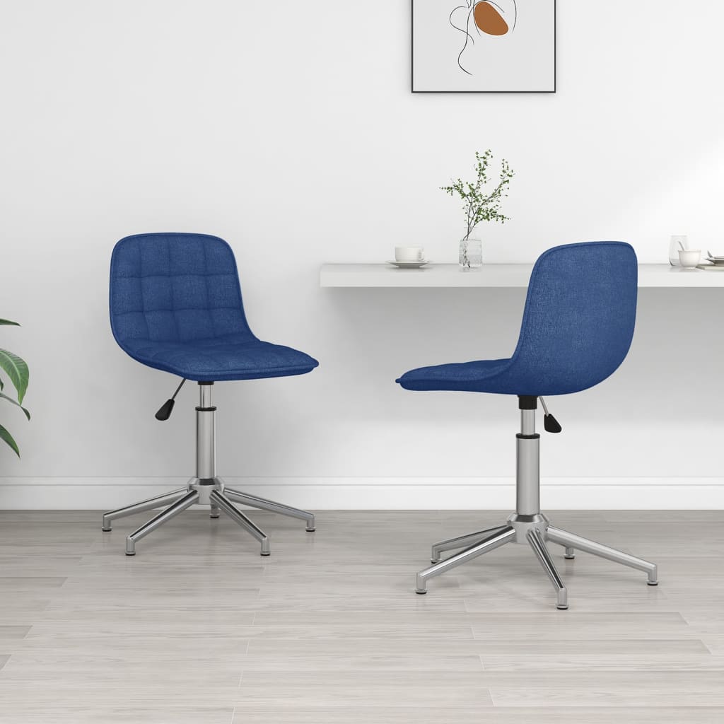 Eetkamerstoelen draaibaar 2 st stof blauw