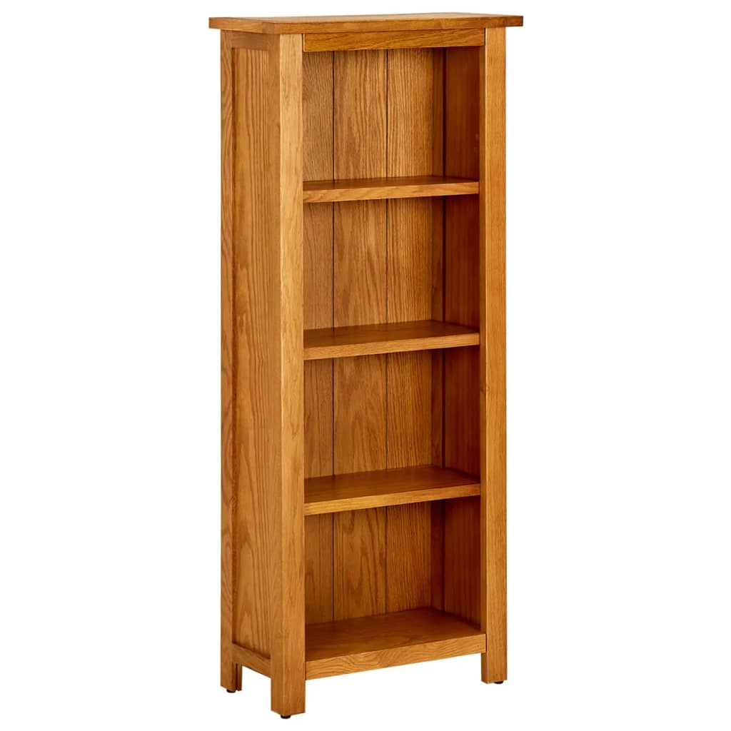 Boekenkast met 4 planken 45x22x110 cm massief eikenhout