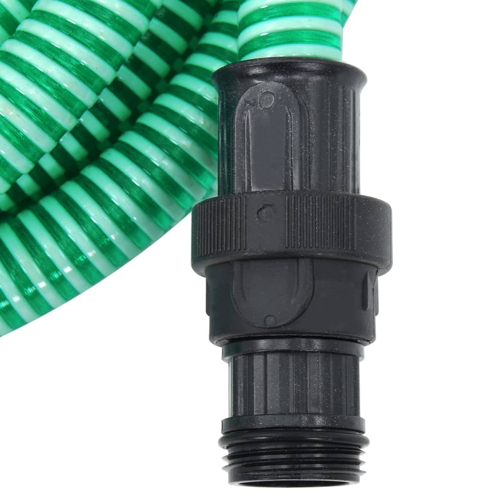 Zuigslang met PVC koppelingen 4 m 22 mm groen