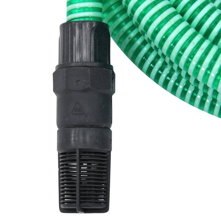 Zuigslang met PVC koppelingen 10 m 22 mm groen