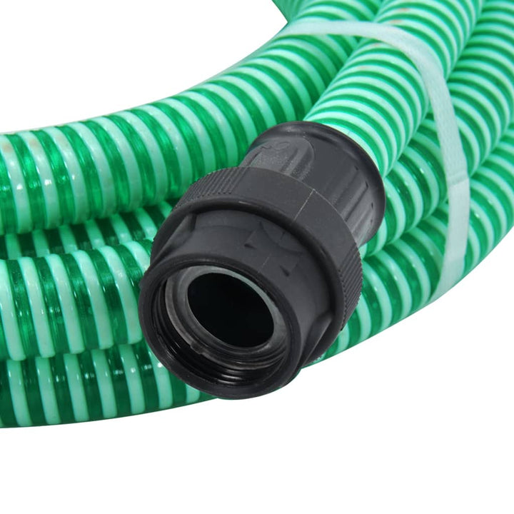 Zuigslang met PVC koppelingen 10 m 22 mm groen