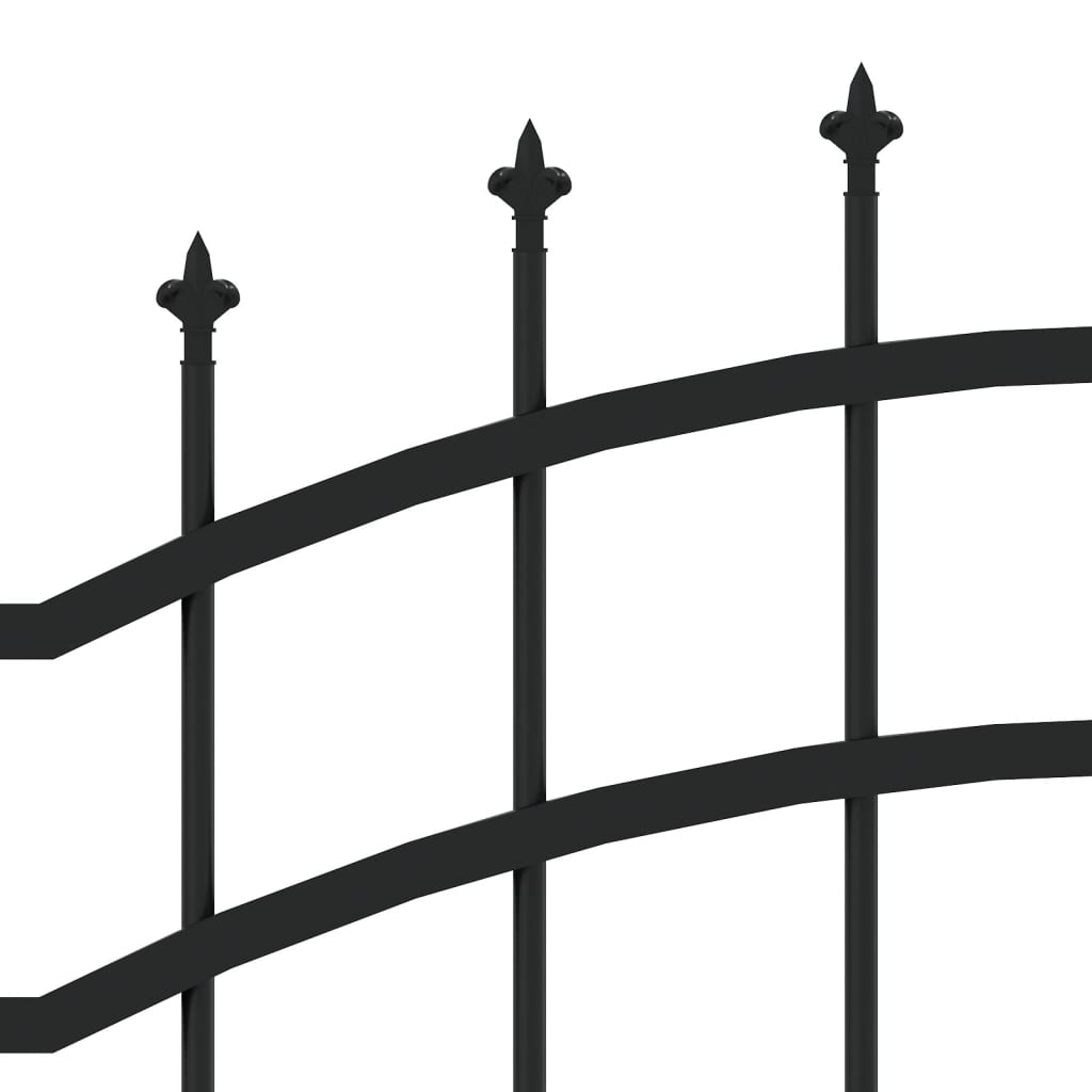 Tuinhek met spijlpunten 190 cm gepoedercoat staal zwart