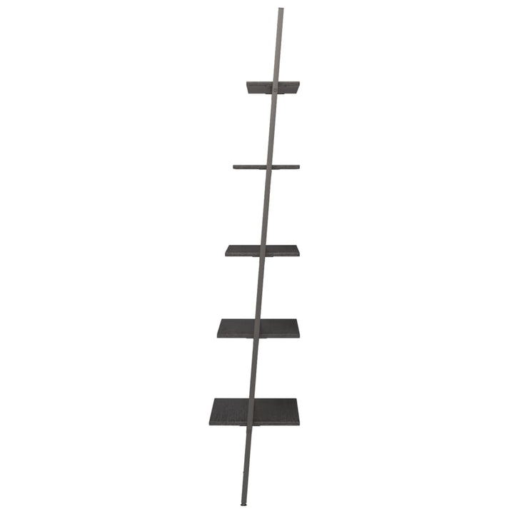 Ladderrek met 5 schappen 64x34x185,5 cm zwart
