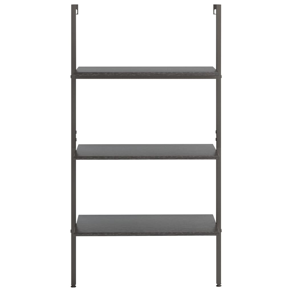 Ladderrek met 3 schappen 64x35x120,5 cm zwart