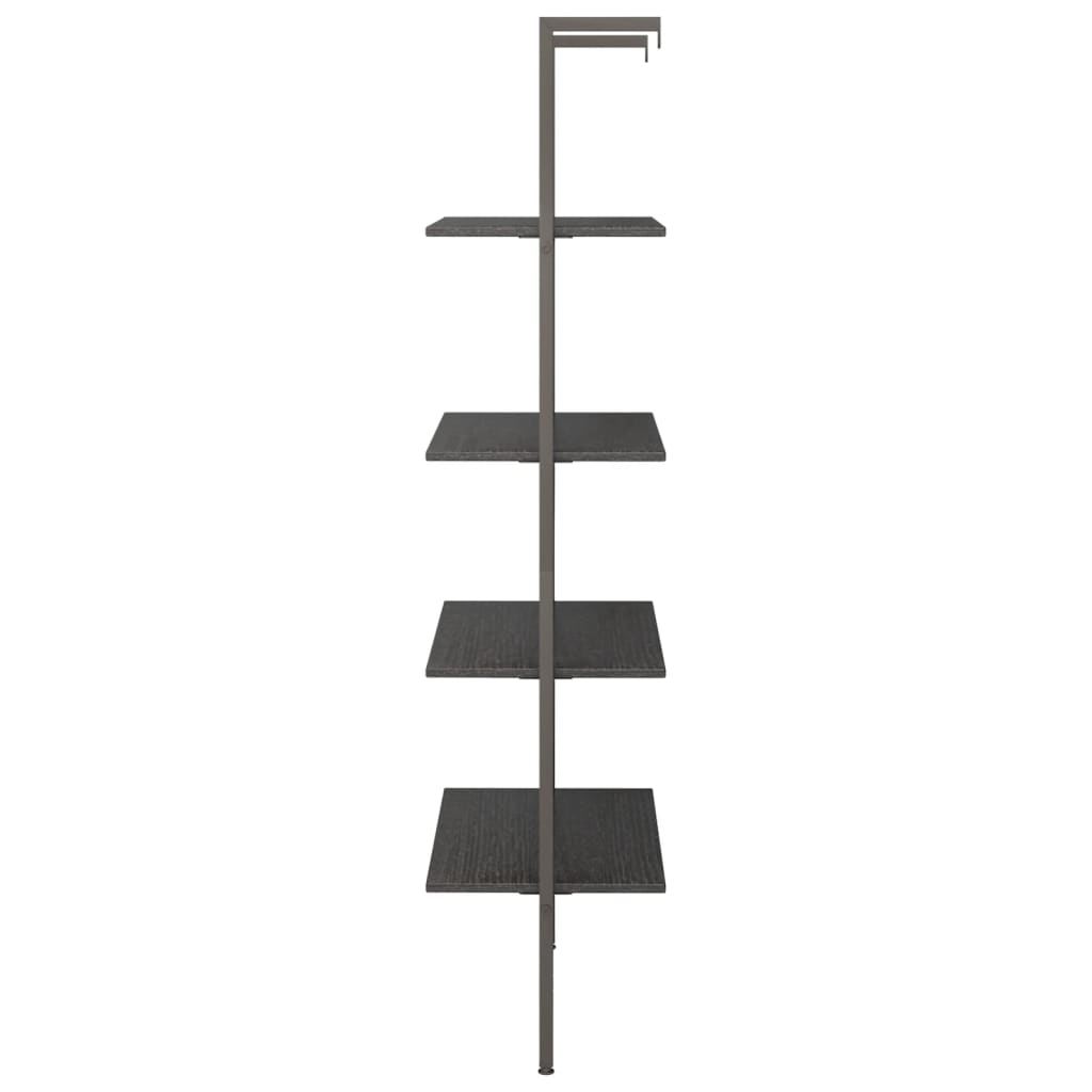 Ladderrek met 4 schappen 64x35x152,5 cm zwart