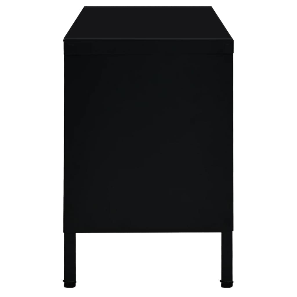 Tv-meubel 90x30x44 cm staal en glas zwart