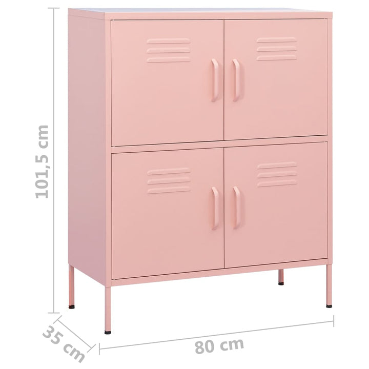 Opbergkast 80x35x101,5 cm staal roze