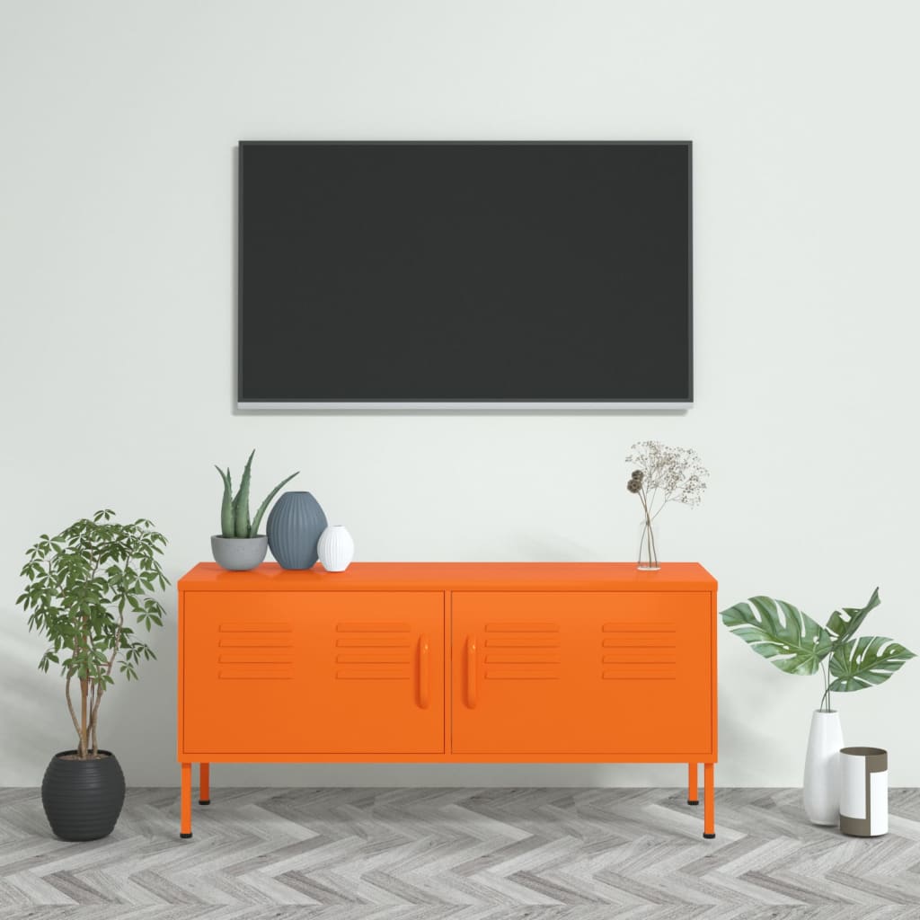 Tv-meubel 105x35x50 cm staal oranje