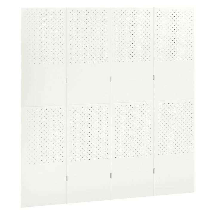 Kamerscherm met 4 panelen 160x180 cm staal wit