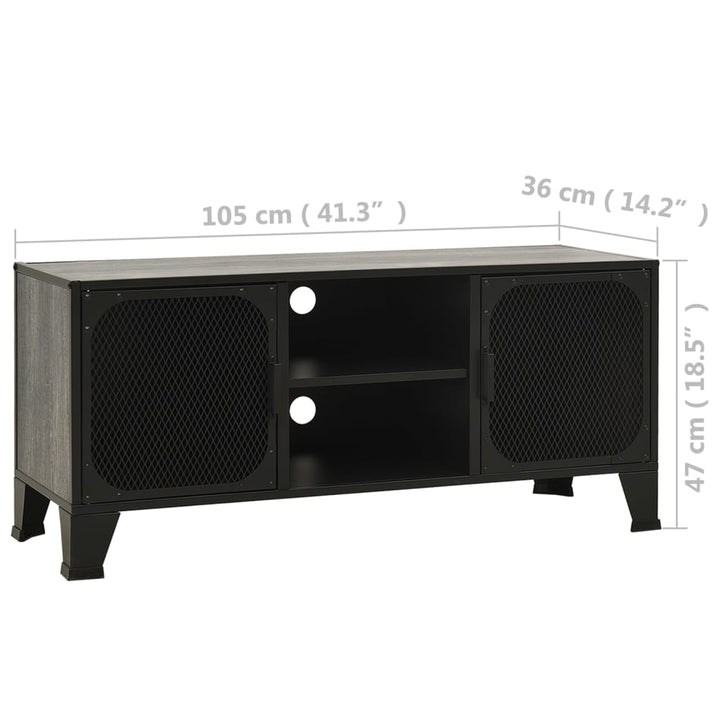 Tv-meubel 105x36x47 cm metaal en MDF grijs
