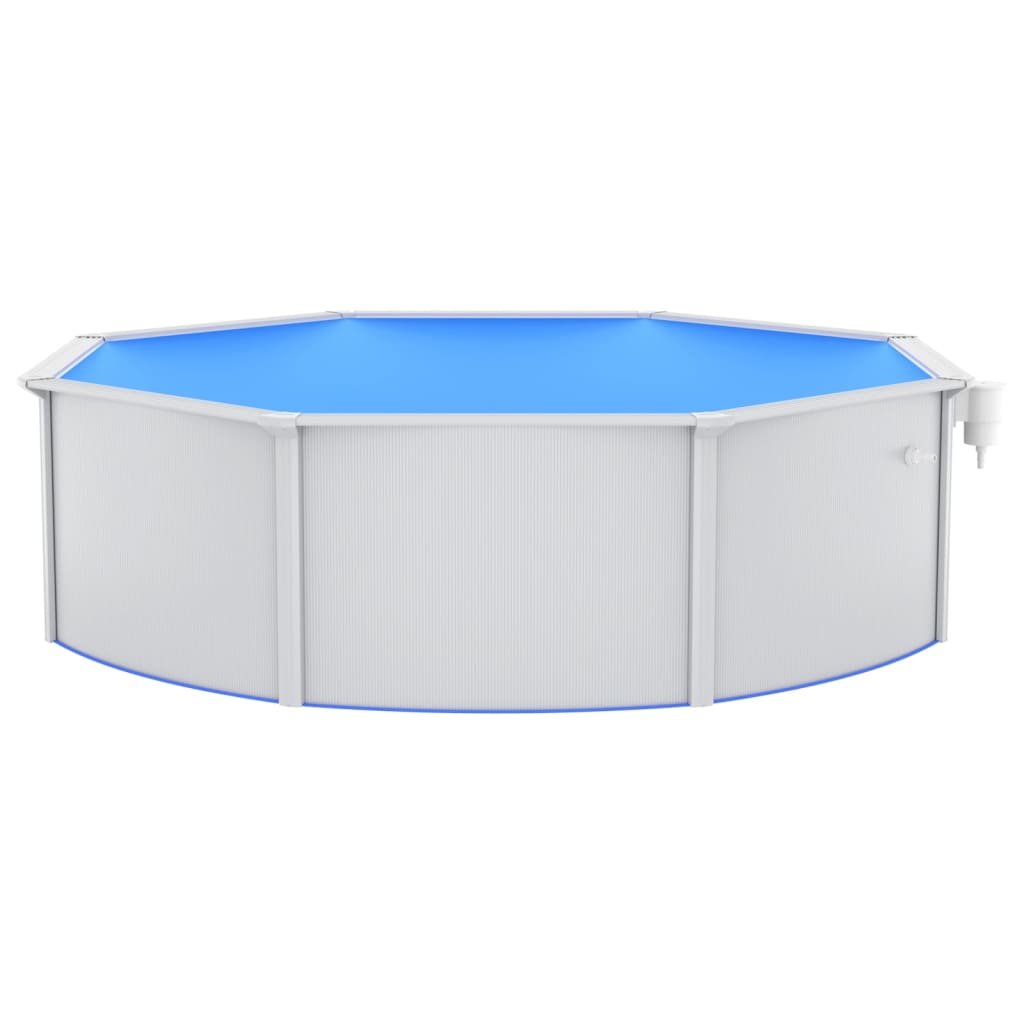 Zwembad met stalen wand rond 460x120 cm wit