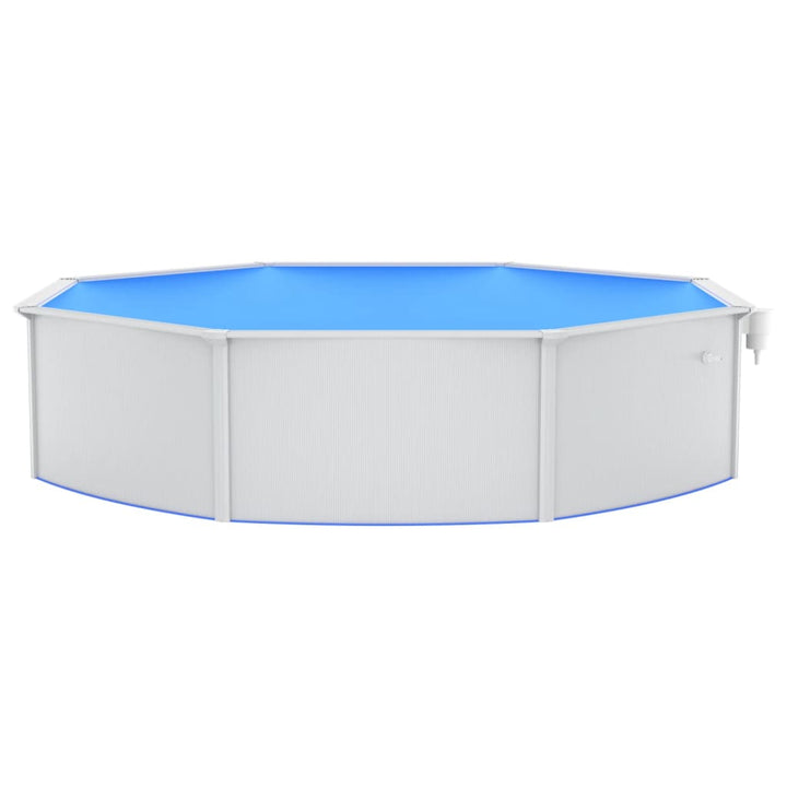 Zwembad met stalen wand rond 550x120 cm wit
