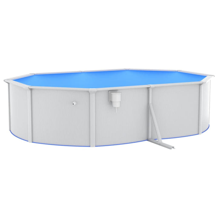 Zwembad met stalen wand ovaal 490x360x120 cm wit