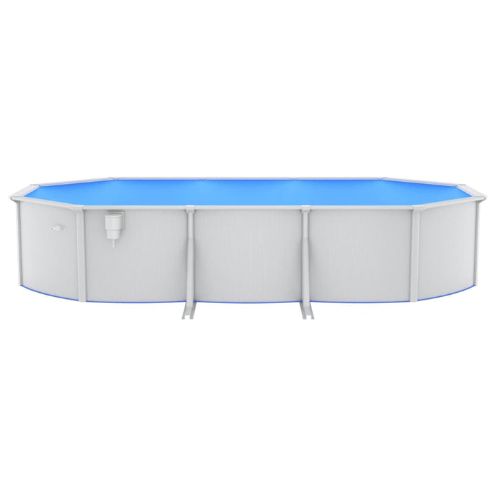 Zwembad met stalen wand ovaal 610x360x120 cm wit