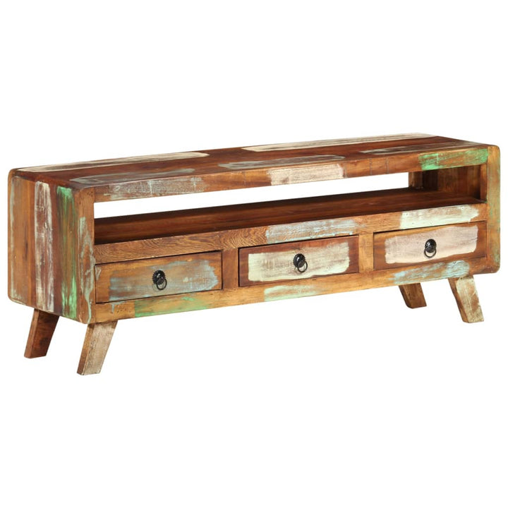 Tv-meubel 110x30x40 cm massief gerecycled hout meerkleurig