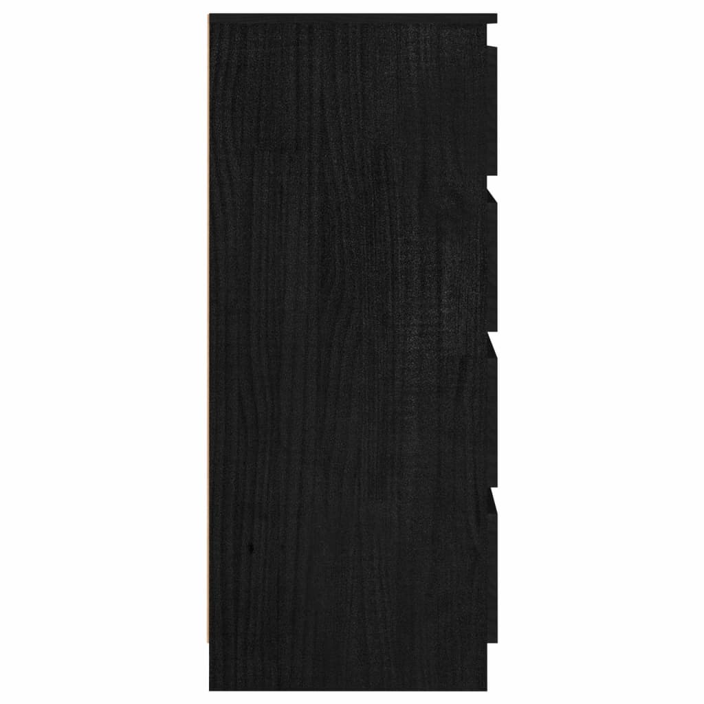 Bijzetkast 60x36x84 cm massief grenenhout zwart