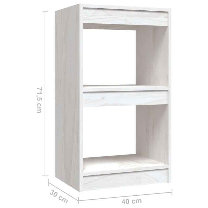 Boekenkast 40x30x71,5 cm massief groenhout wit