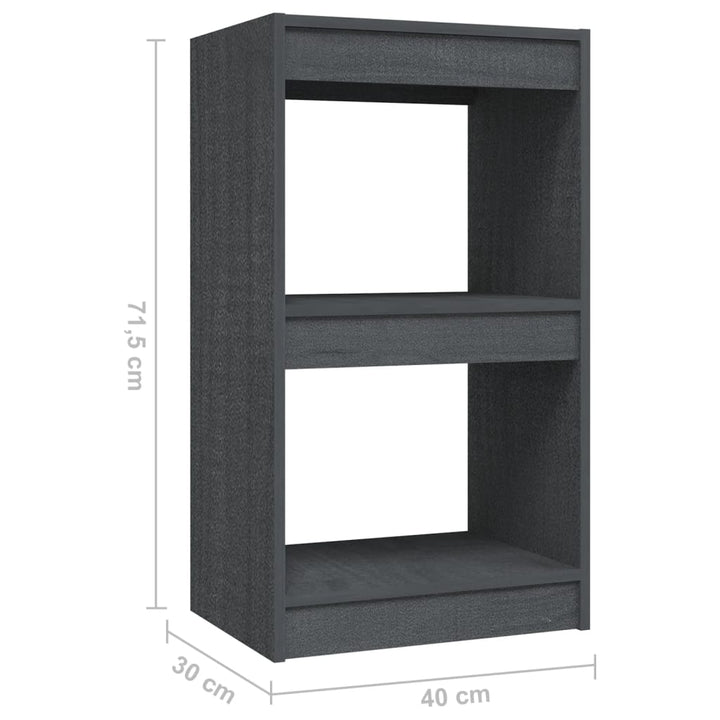 Boekenkast 40x30x71,5 cm massief grenenhout grijs