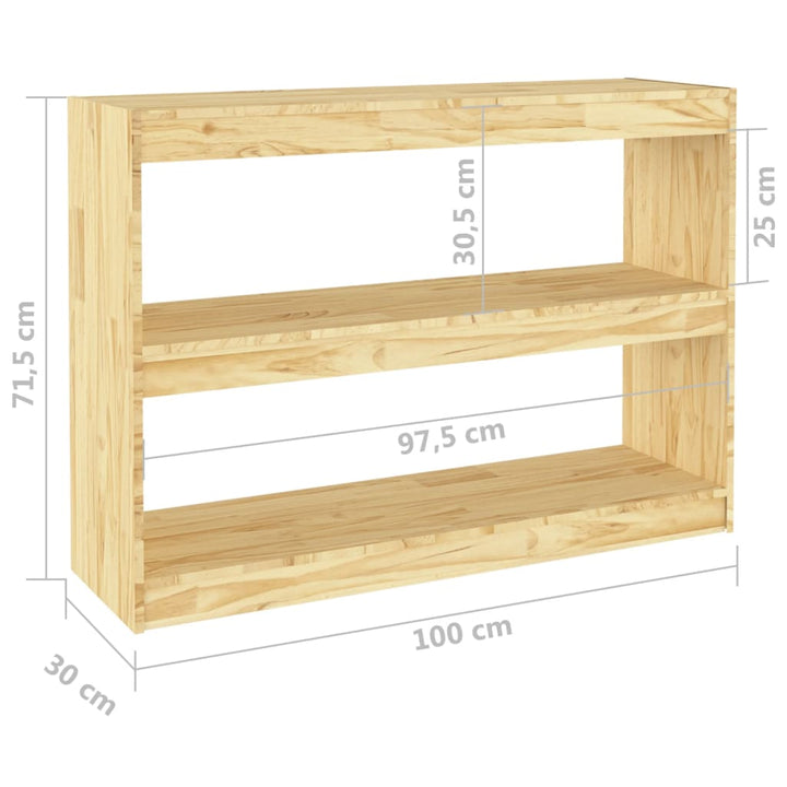 Boekenkast/kamerscherm 100x30x71,5 cm massief grenenhout