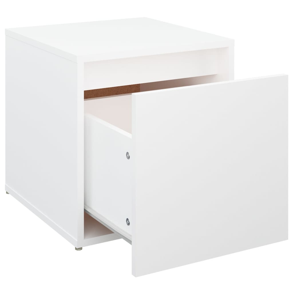 Opbergbox met lade 40,5x40x40 cm bewerkt hout wit