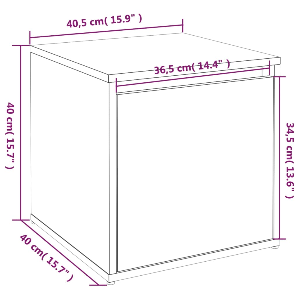 Opbergbox met lade 40,5x40x40 cm bewerkt hout wit