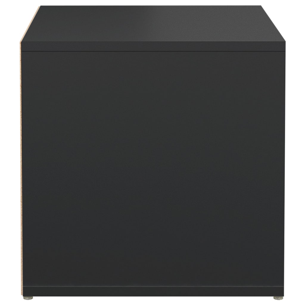 Opbergbox met lade 40,5x40x40 cm bewerkt hout zwart