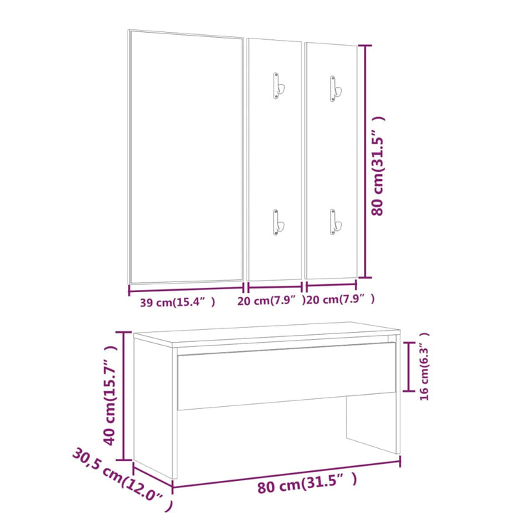 Halmeubelset bewerkt hout wit