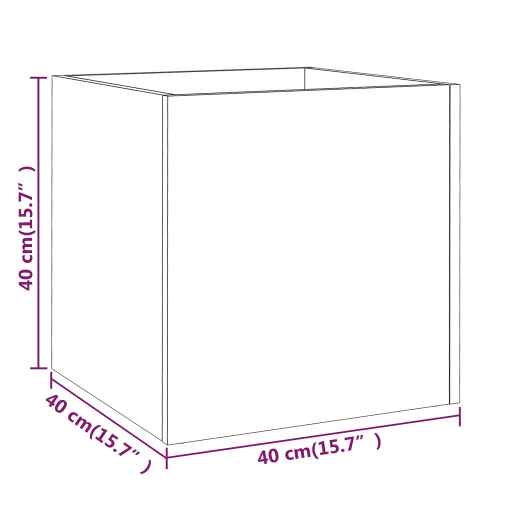 Plantenbak 40x40x40 cm bewerkt hout hoogglans wit