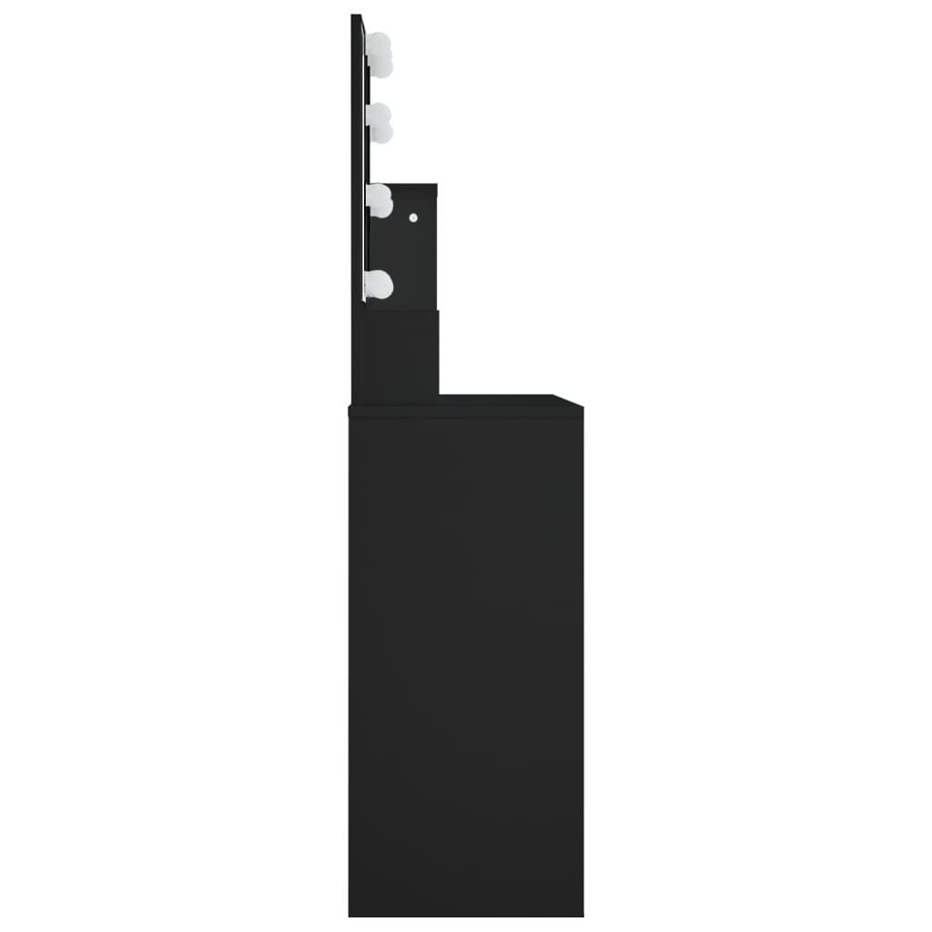 Kaptafel met LED-verlichting 86,5x35x136 cm zwart
