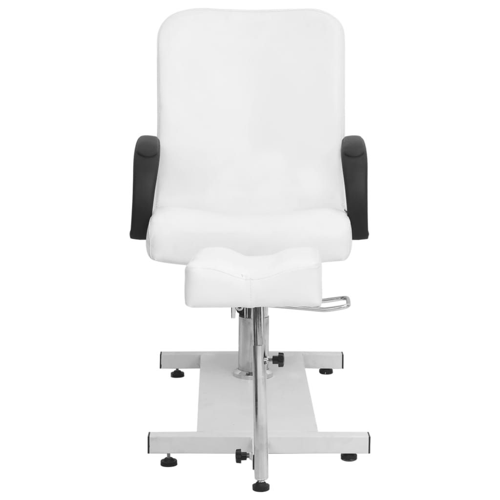 Salonstoel met voetenbankje 127x60x98 cm kunstleer wit