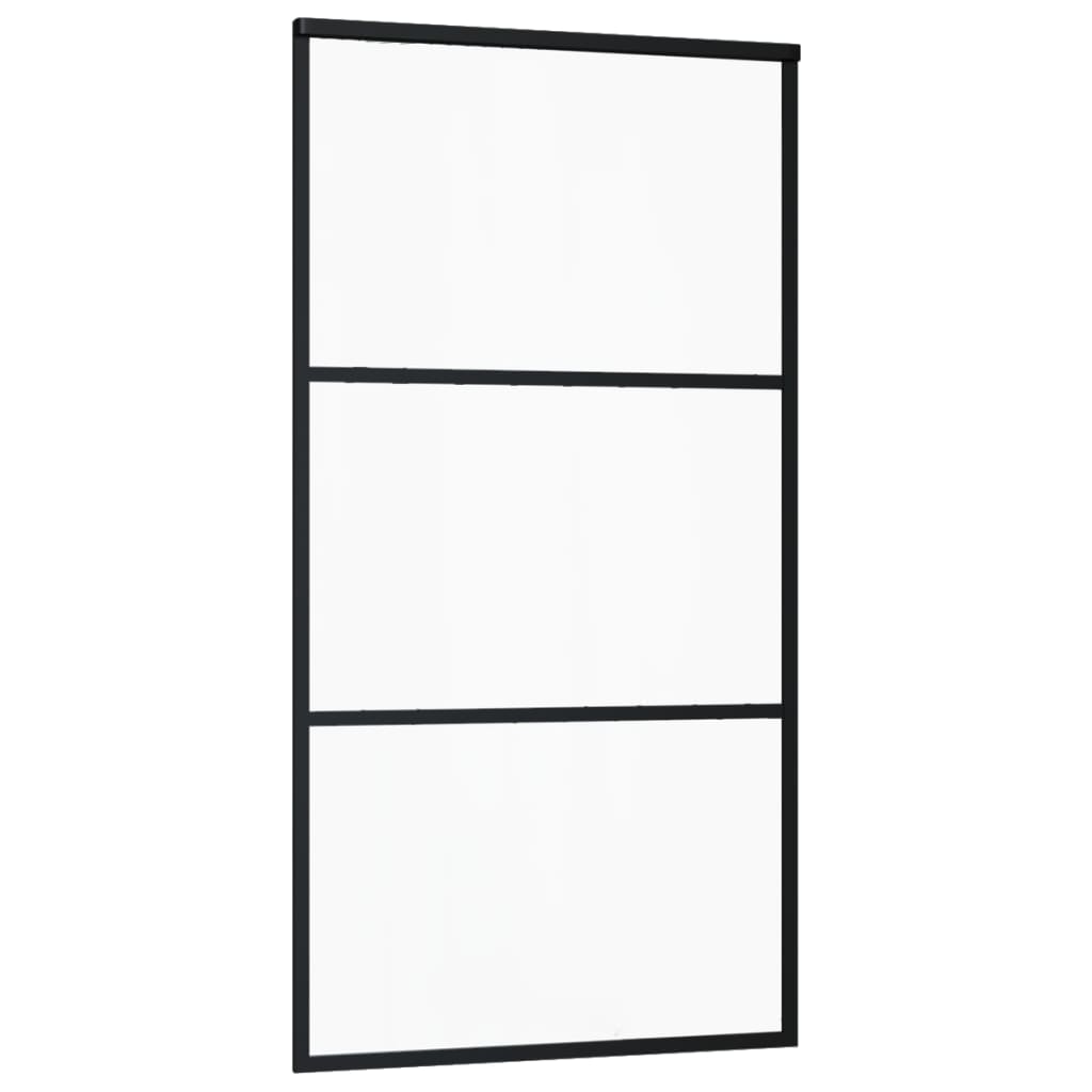 Schuifdeur met beslag 102x205 cm aluminium en ESG-glas