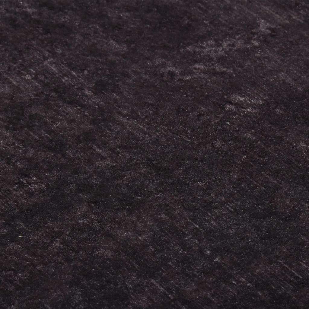 Vloerkleed wasbaar anti-slip 80x150 cm zwart en goudkleurig