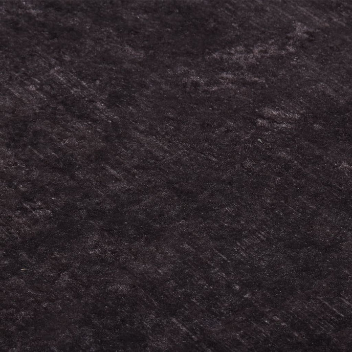 Vloerkleed wasbaar anti-slip 80x300 cm zwart en goudkleurig