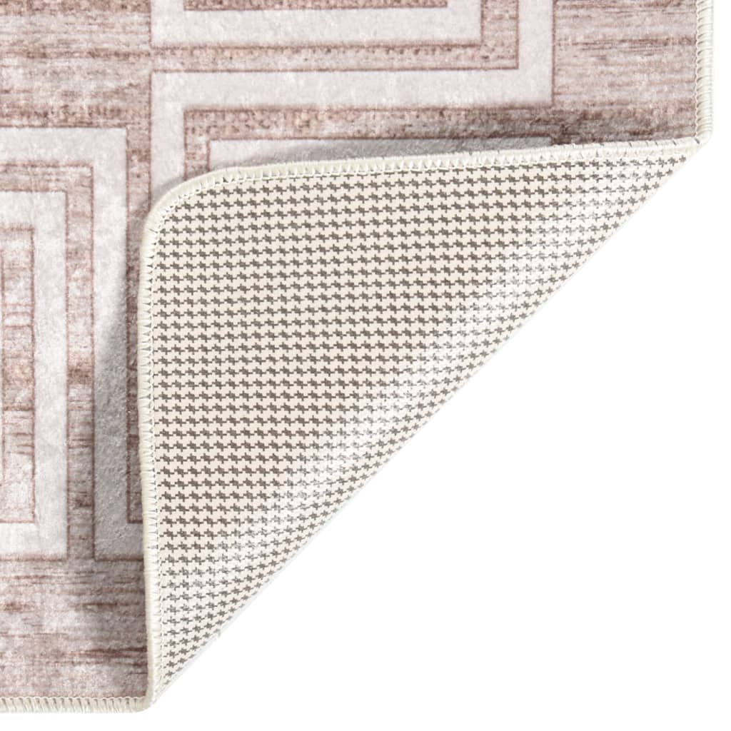 Vloerkleed wasbaar anti-slip 80x300 cm beige