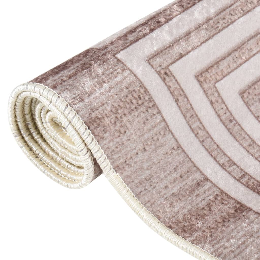 Vloerkleed wasbaar anti-slip 80x300 cm beige