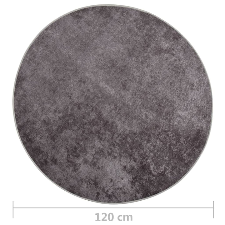Vloerkleed wasbaar anti-slip ø¸120 cm grijs