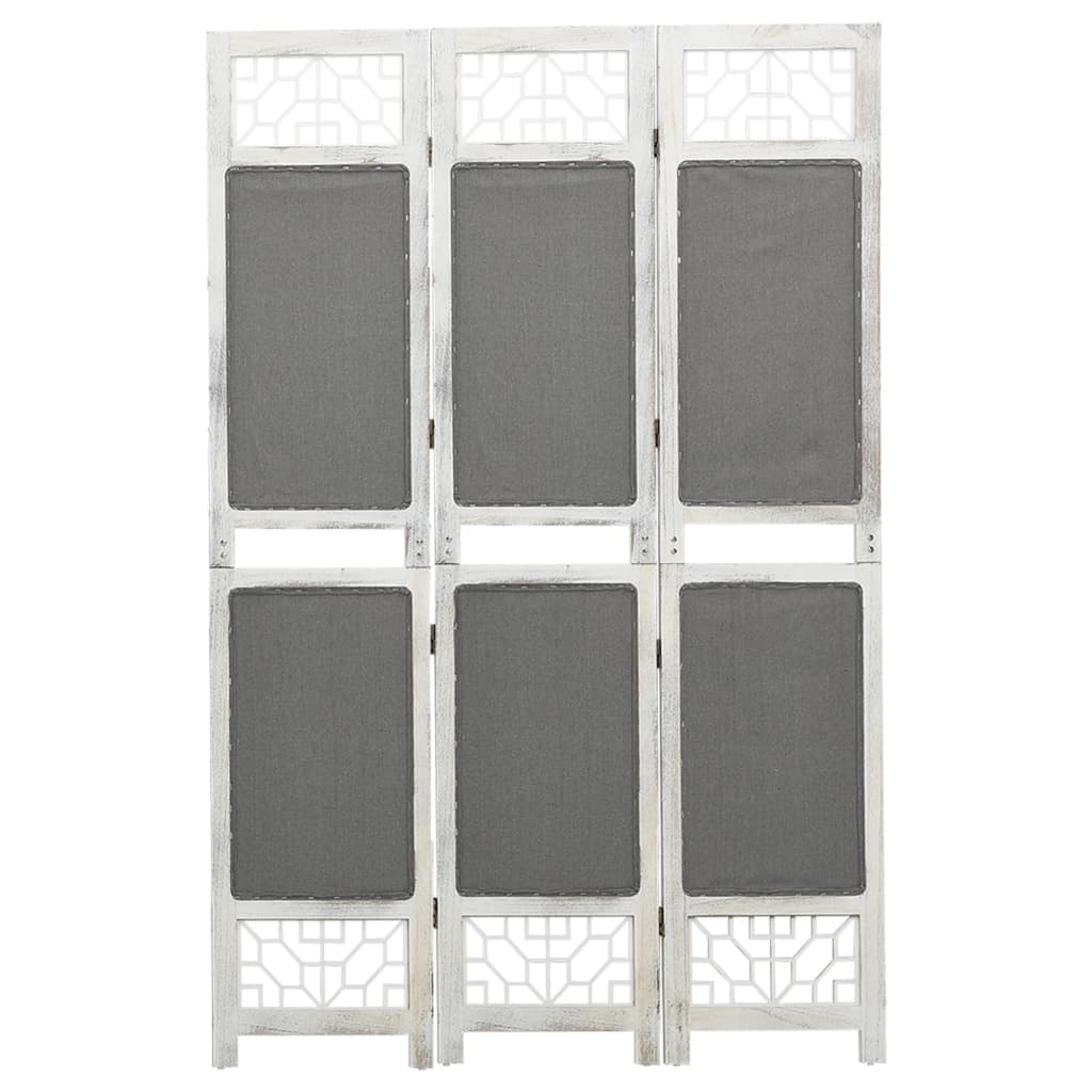 Kamerscherm met 3 panelen 105x165 cm stof grijs
